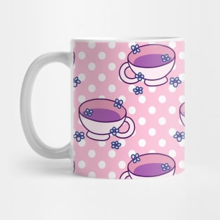 Flower Teacup Polkadot Pattern Mug